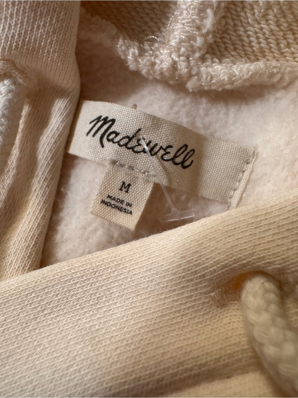 Madewell Cream Sherpa Fleece Pullover Hoodie Kangaroo Pocket Cozy - Picture 6 of 7